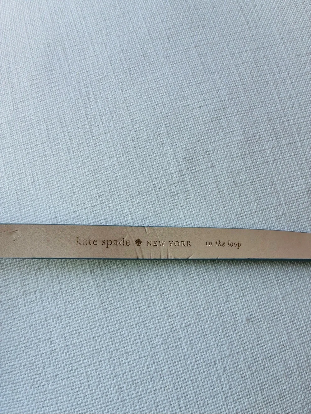*NWT* Kate Spade M 90cm Genuine Leather Belt Baby Blue - Gold Buckle